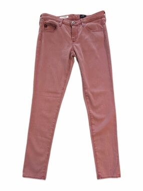 AG Adriano Goldschmied NWT $215 Legging Ankle Skinny Jean Womens 27 Pink Stretch